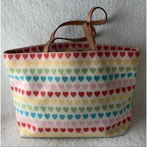Rare! dooney & bourke Y2K rainbow heart pattern tote